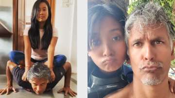 Milind Soman impresses again by doing push-ups with Ankita Konwar on his back. Watch video
