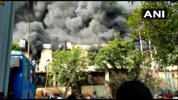 Noida: Fire breaks out in plastic factory, 4 fire tenders present on the spot