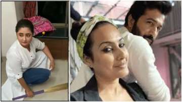 Coronavirus lockdown: Rashami Desai sweeps floor, Kamya Punjabi cleans home with husband Shalabh Dan