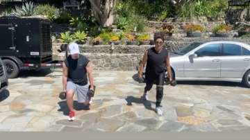 Priyanka Chopra, Nick Jonas turn home workout buddies amid coronavirus lockdown. Watch video