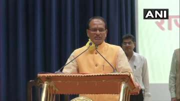 Shivraj Singh Chouhan being sworn-in as CM at Raj Bhawan in Bhopal on Monday