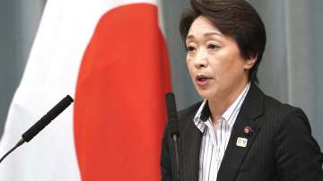 In this Sept. 11, 2019, file photo, then newly appointed Minister in charge of the Tokyo Olympic and Paralympic Games Seiko Hashimoto speaks during a press conference at the prime minister's official residence in Tokyo.