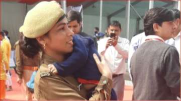 Woman cop brings infant son to CM duty in Noida