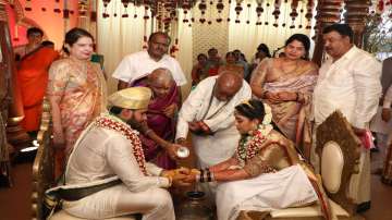 Nikhil Kumaraswamy wedding: Former Karnataka CM's son marries Congress leader’s daughter during lockdown
