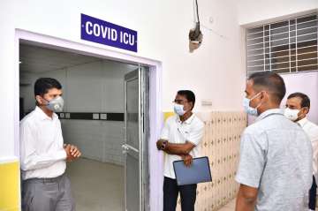 State officials inspecting the coronavirus-dedicated hospitals in Bhawanipatna on Wednesday 