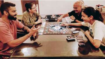 Anushka Sharma, Virat Kohli compete in a game of monopoly with their parents