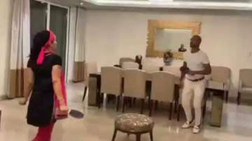 Indian cricketer Shikhar Dhawan posted a video of him dancing to a Bollywood song with wife Ayesha.
