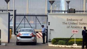 A file photo of one of the entrances to the US embassy in New Delhi