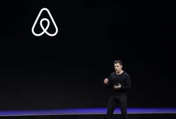 FILE - In this Feb. 22, 2018, file photo Airbnb co-founder and CEO Brian Chesky speaks during an eve