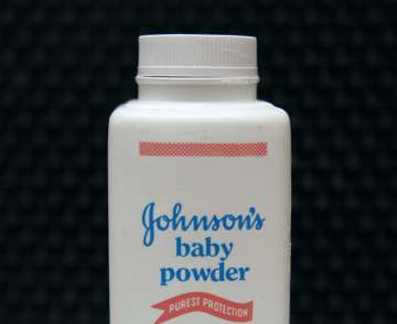 In this April 15, 2011, file photo, a bottle of Johnson's baby powder is displayed. Johnson & Johnso