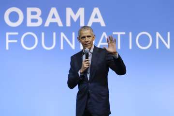 This Dec. 13, 2019 file photo shows former President Barack Obama speaking at the Gathering of Risin