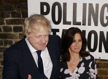 British MP Boris Johnson and his wife Marina, photographed after voting in the EU Brexit referendum 
