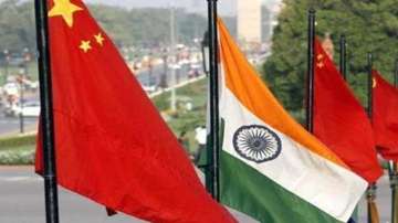 A representational image showing Indian and Chinese flags