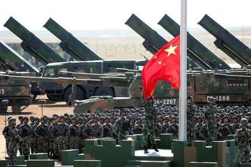 Chinese People's Liberation Army (PLA) troops perform a flag-raising ceremony for a military parade to commemorate the 90th anniversary of the founding of the PLA, in 2017 (file photo for representational purposes)