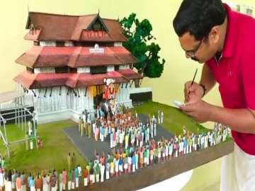 As Thrissur braces up for a subdued Pooram, artist creates replica of famous Kerala festival