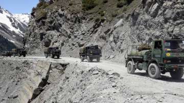 An army convoy moving towards the Zojilla pass, in Drass, Ladakh on 28 May 2020 (representational image)