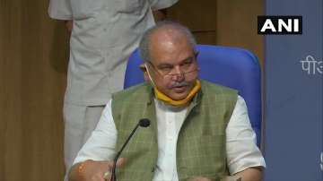 Union Agriculture Minister Narendra Singh Tomar addressing the press briefing on cabinet decisions on Monday