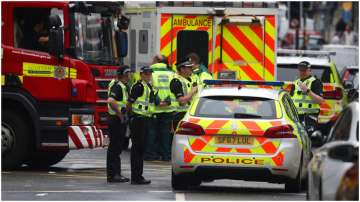 Emergency services attend the scene of an incident in Glasgow, Scotland
