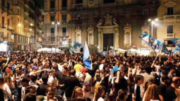 Napoli fans celebrating