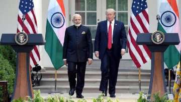 A file photo of Prime Minister Narendra Modi and US President Donald Trump