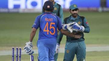 Sarfaraz Ahmed during India versus Pakistan match