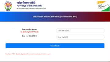 NVS result 2020: Navodaya Vidyalaya result 2020 declared; Check JNVST Class 6, 9 result here