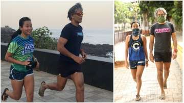 Milind Soman goes running with wife Ankita Konwar after 75 days, shares pic