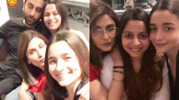 Ranbir Kapoor, Alia Bhatt spend their Saturday night with sisters Shaheen and Riddhima