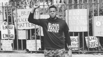 carlos brathwaite, carlos brathwaite protest, black lives matter, black lives matter protest, black 