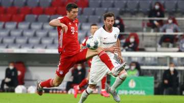 Robert Lewandowski scores as Bayern Munich beat Eintracht Frankfurt in German Cup semifinal