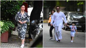 Saif Ali Khan, Kareena Kapoor step out for a walk with son Taimur, see pictures 