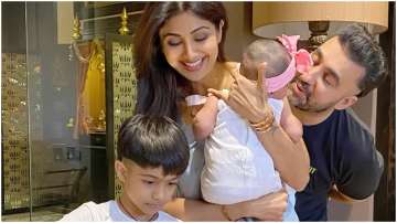 Inside Shilpa Shetty's birthday celebration with husband Raj Kundra and kids, see pics