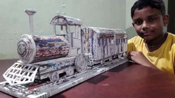 12-year-old Kerala boy's newspaper train model leaves Railway Ministry impressed