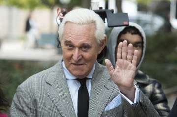 In this Nov. 7, 2019, file photo, Roger Stone arrives at federal court in Washington. (AP Photo/Clif