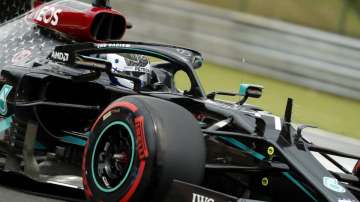 Mercedes driver Valtteri Bottas of Finland steers his car during the third practice session for the Hungarian Formula One Grand Prix at the Hungaroring racetrack in Mogyorod, Hungary, Saturday, July 18