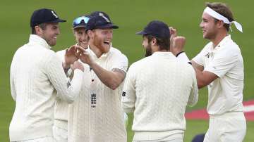 Ben Stokes and Stuart Broad during third Test against West Indies in Manchester