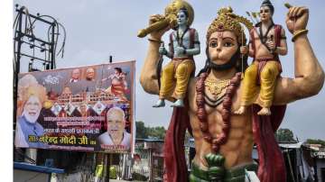 A poster in Ayodhya, ahead of the Ram Mandir Bhoomi Pujan on August 5, welcomes Prime Minister Narendra Modi for the grand ceremony.