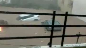 Flooding in parts of Dwarka, Gujarat following heavy rainfall in the region.
