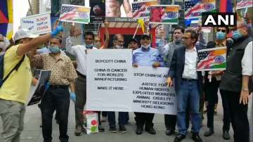 Times Square protests by Indians, Tibetans, Taiwanese to boycott China