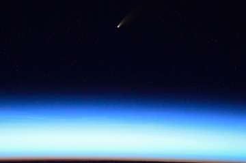 Russian Cosmonaut shares breathtaking picture of brightest comet in 7 years from ISS