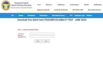 hpbose.org HP TET Admit Card 2020 released