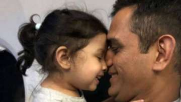 Ziva with father MS Dhoni