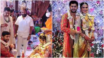 Nithiin and Shahlini pictures from marriage ceremony