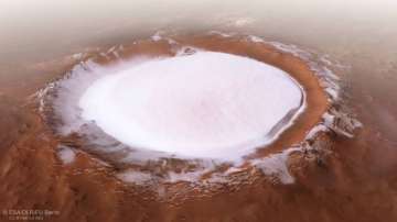 esa, ice, lake, mars, European space agency, orbiter, crater, video, Mars, Mars latest news, 