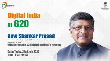 g20, g20 summit 2020, ravi shankar prasad, meity, digital india, g20 digital minister's, tech news