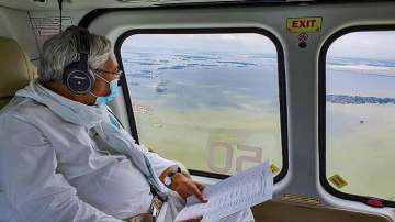 Bihar flood CM Nitish Kumar makes aerial survey