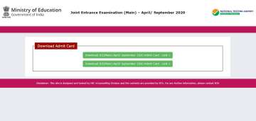 JEE Main Admit Card 2020 released by NTA