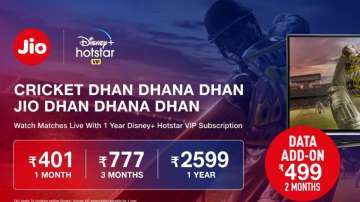 jio, reliance jio, jio prepaid plans, jio cricket plans, disney+ hotstar, ipl 2020, jio rs 499 prepa