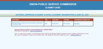 UPSC NDA examination 2020 Admit Card released