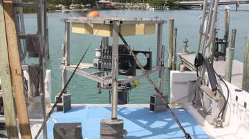 Specifically designed for this project, the benthic lander was deployed to the bottom of Amberjack H